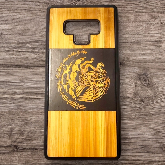 New Custom Engraved Case for Samsung Galaxy Note 9 Wood Case Mexico Flag - Picture 1 of 2